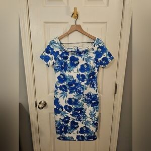 Calvin Klein Blue and White Floral Dress